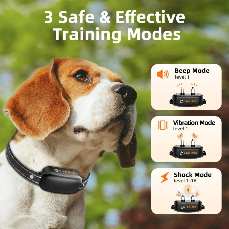 Modernes elektrisches Trainingshalsband für Hunde, wasserdicht, mit digitalem Display & 1000m Reichweite.