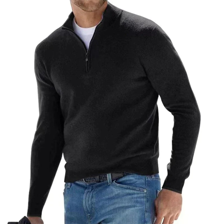 Hochwertiger Herren Strickpullover mit Reißverschluss. Langarm, komfortabel und klassisch für jeden Anlass.