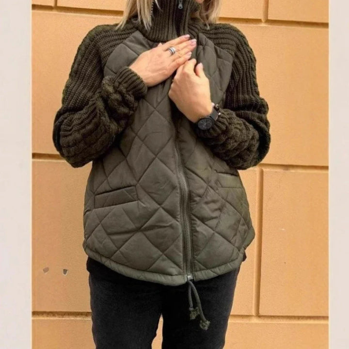 Damen Reißverschluss Jacke, ein eleganter Casual-Mantel für Freizeit und Übergangszeiten, stilvoll und bequem.