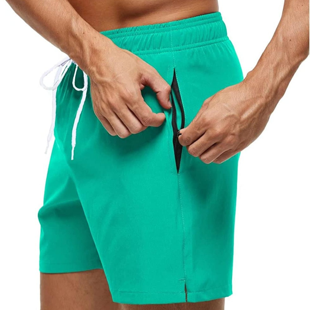 Herren Badehose, schnelltrocknend, mit Reißverschlusstasche & Kordelzug. Ideal für Strand & Sport.