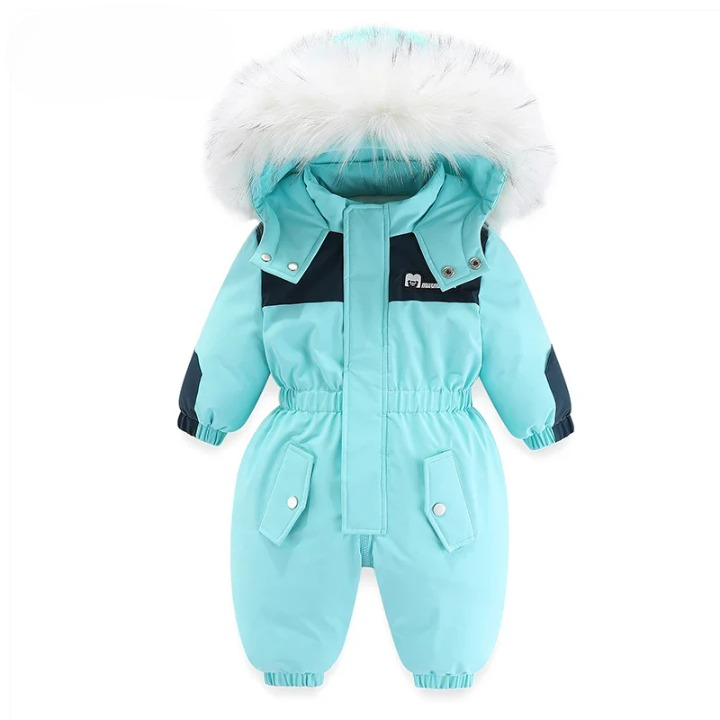 Baby-Winteroverall mit Kapuze, warm, wasserdicht & winddicht für Schnee und Outdoor-Spiele.
