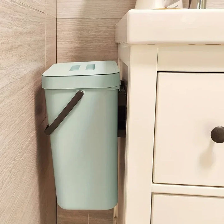Moderne Nova Mülleimer (1+1 GRATIS) in Weiß, 3L/5L, geruchsfrei versiegelt, passt perfekt in jedes Bad oder Büro.