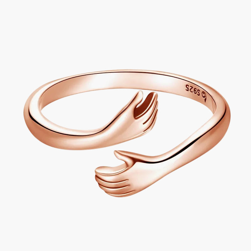 Eleganter, verstellbarer Damen Umarmungsring aus Silber, ideal als symbolischer Freundschaftsring.