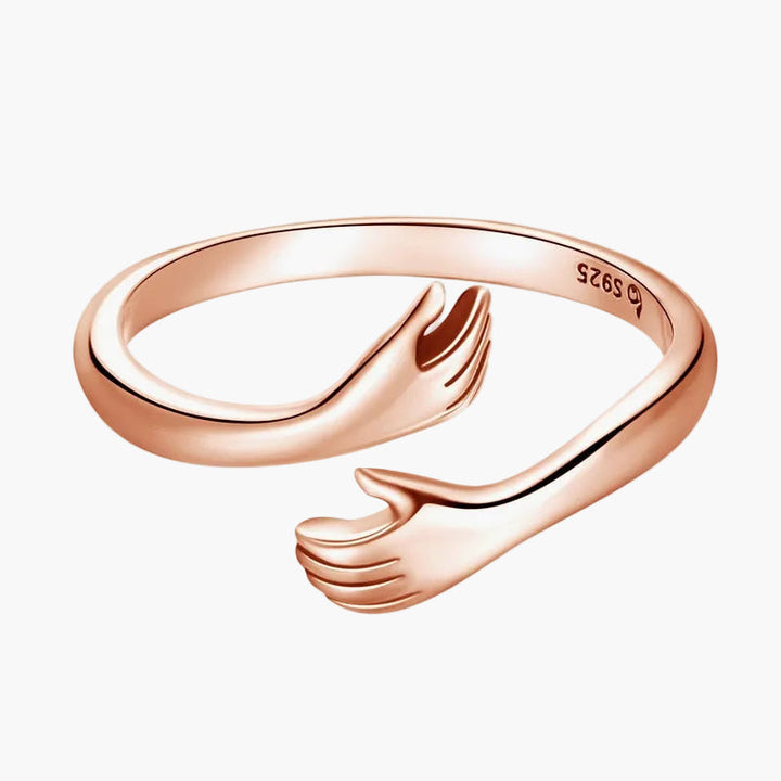 Eleganter, verstellbarer Damen Umarmungsring aus Silber, ideal als symbolischer Freundschaftsring.