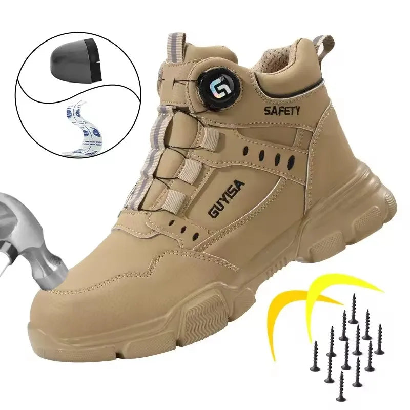 Damen Sicherheitsstiefel mit Zehenschutz und praktischem Drehverschluss. Robuste Arbeitsschuhe für Schutz & Komfort.