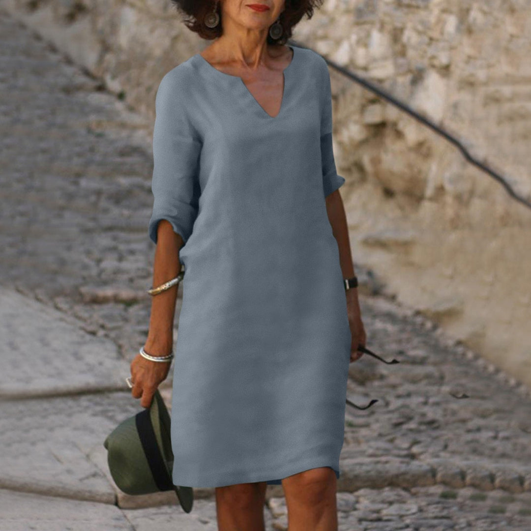 Komfortables, stilvolles Lagenlook Damenkleid, perfekt als Freizeitkleid oder Abendkleid.