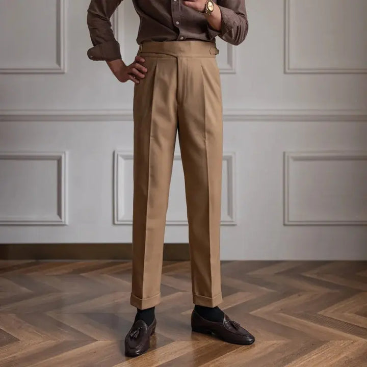 Britische Stil Herren Vintage Hose, vielseitig einsetzbar, in Schwarz für Freizeit & Büro.