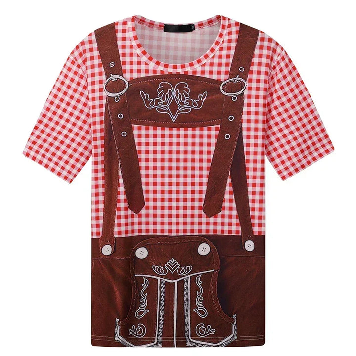 Witziges Unisex Oktoberfest T-Shirt im authentischen Lederhosen-Stil. Dein perfektes Wiesn Outfit.