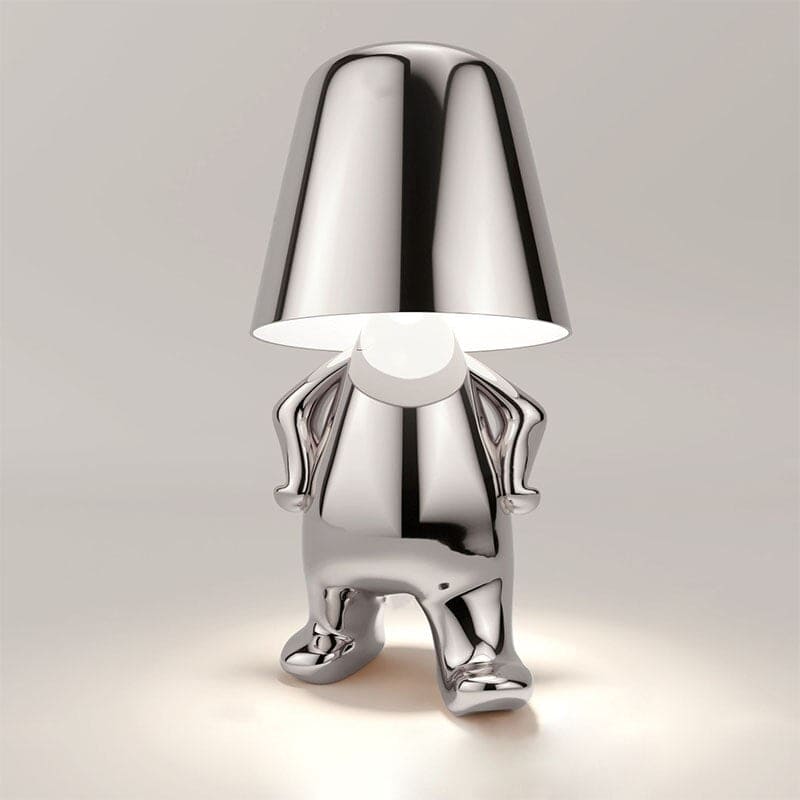 Stilvolle Tischlampe mit LED-Licht, moderne Dekolampe aus Metall und Glas für elegantes Wohnambiente.