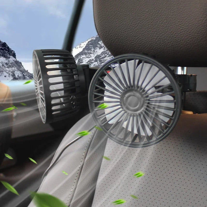 Flexibler 360° drehbarer USB Autolüfter mit 3 einstellbaren Geschwindigkeiten. Perfekt für frische Luft unterwegs.