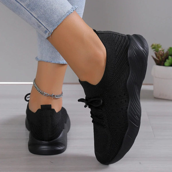 Atmungsaktive Mesh-Damen-Sneaker, orthopädisch, leicht & bequem, mit rutschfester Sohle.