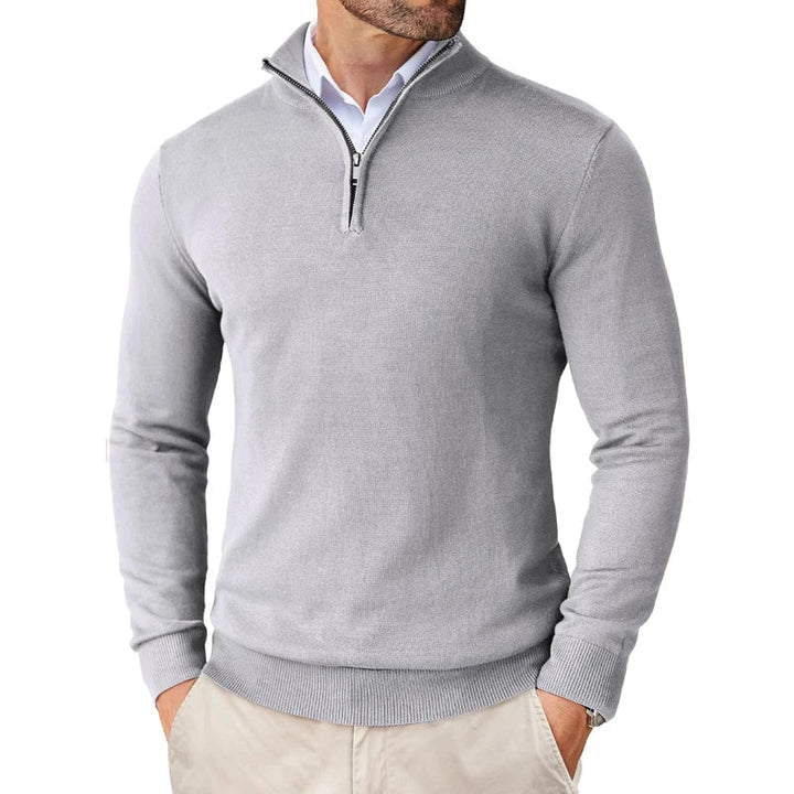 Stilvoller Herren Quarter Zip Pullover, slim fit, als vielseitiges Oberteil für Business & Freizeit.