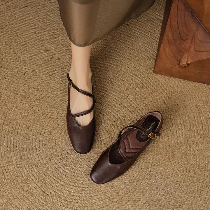 Vielseitige schwarze Mary Jane Ballerinas für Damen, bequeme Vintage-Schuhe, elegant für Büro & Freizeit.