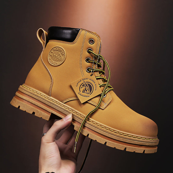 Seitenansicht der langlebigen Herren Outdoor-Stiefel, wasserdicht und stabil für lange Wanderungen.
