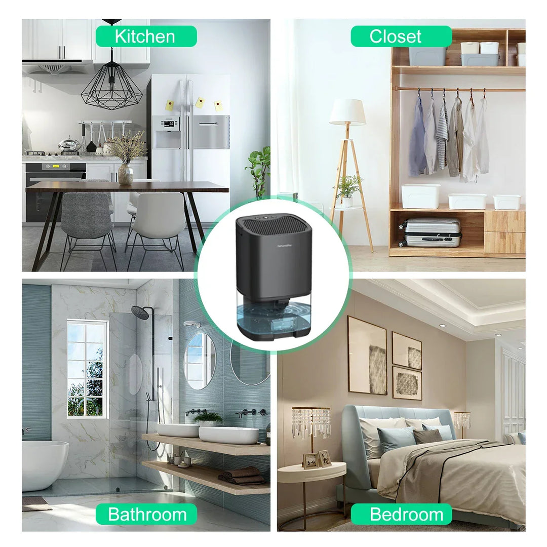Leiser Aveline 2-in-1 Luftentfeuchter & Luftfilter in Schwarz, perfekt für gesunde Raumluft in jeder Wohnung.