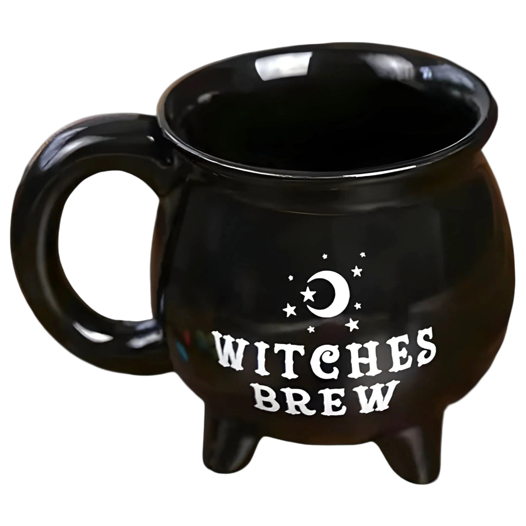 Einzigartige Hexenkessel Halloween Tasse aus Keramik. Ideal für heiße Getränke & gruselige Tischdeko, schwarz.