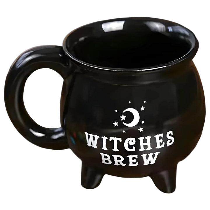 Einzigartige Hexenkessel Halloween Tasse aus Keramik. Ideal für heiße Getränke & gruselige Tischdeko, schwarz.