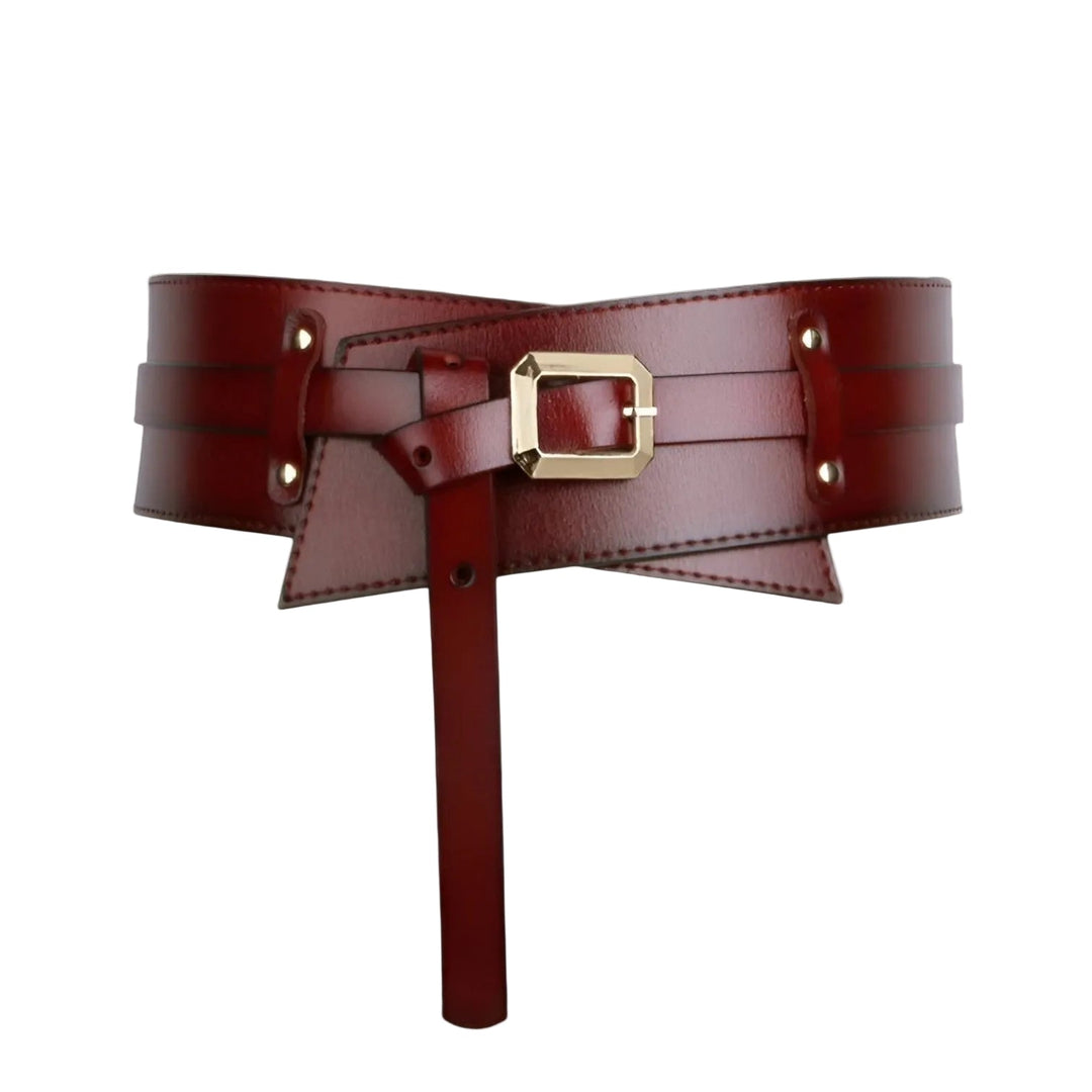 Eleganter Damen Hosengürtel in Braun mit goldener Schnalle. Verstellbar, ideal für Kleider und Jeans.