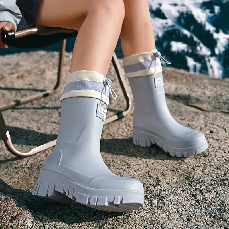 Damen Regenstiefel "Arlena", wasserdicht & rutschfest, im angesagten Retro-Look für nassen Untergrund.