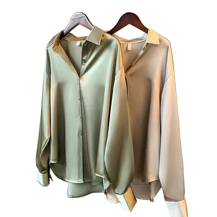 Elegante Damenbluse Langarm, vielseitig für Büro & Freizeit. Modische Oberbekleidung für Frauen.