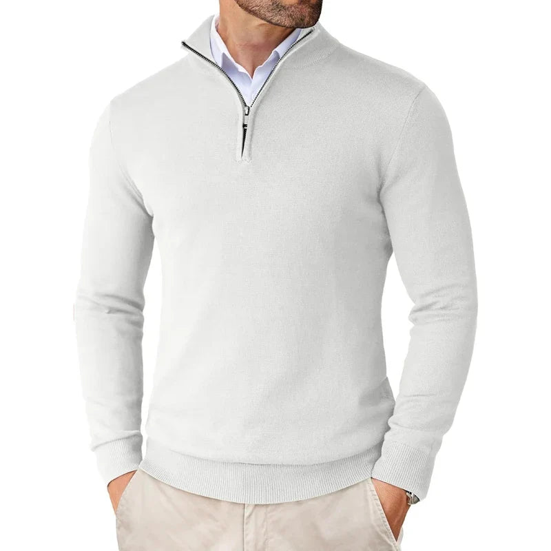 Herren Slim Fit Quarter Zip Pullover, modernes Design, leichtgewichtig für den eleganten Alltagslook.