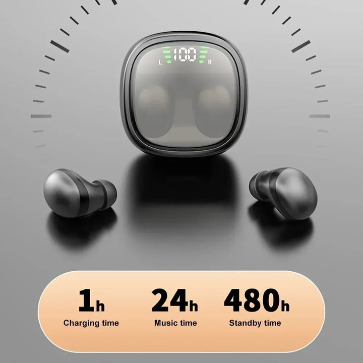 Mini Bluetooth 5.3 In-Ear Kopfhörer mit HiFi Stereo & Geräuschreduzierung. Kabellose Ohrhörer für Musik.