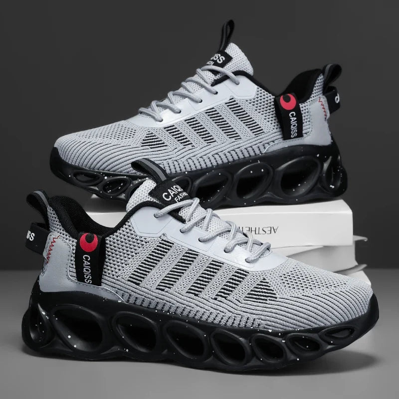 Bequeme Herren Freizeitschuhe in Grau, knöchelfrei, ideal für den Alltag. Leichte Komfort-Sneaker.