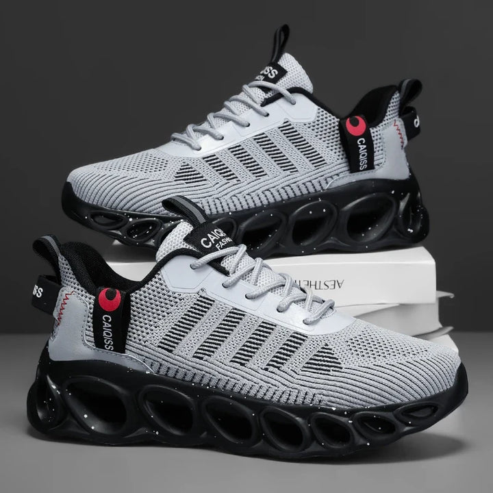 Bequeme Herren Freizeitschuhe in Grau, knöchelfrei, ideal für den Alltag. Leichte Komfort-Sneaker.