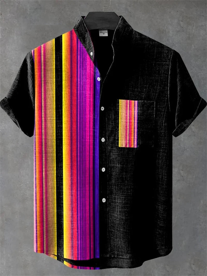 Trendiges Herren Bohemian Kurzarmhemd, ein Must-have für stilvolle Sommergarderobe und Urlaub.