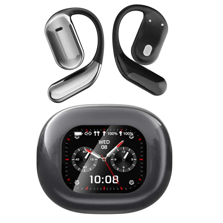 Modernste Lexora Übersetzungs-Ohrhörer mit Bluetooth & intuitiver LCD-Touchsteuerung für Echtzeit-Sprachübersetzung.