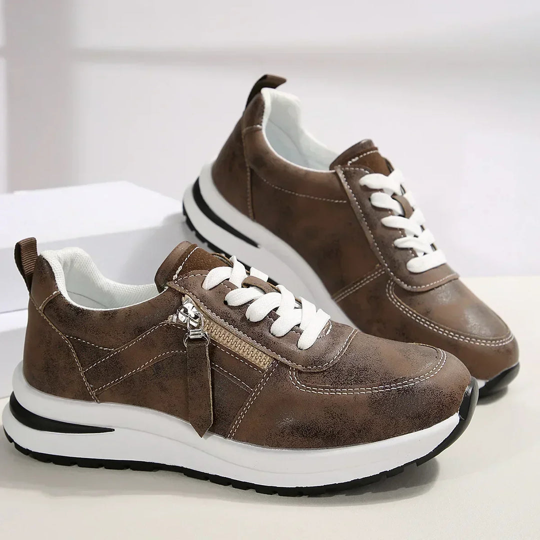 Bequeme Damen Plateau Sneakers, orthopädisch, stilvoll für Alltag & Freizeit.
