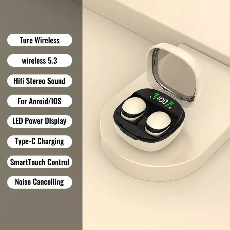 Aktive Geräuschreduzierung für ungestörten Klang bei Mini In-Ear Bluetooth Kopfhörern. Ideal für Reisen.
