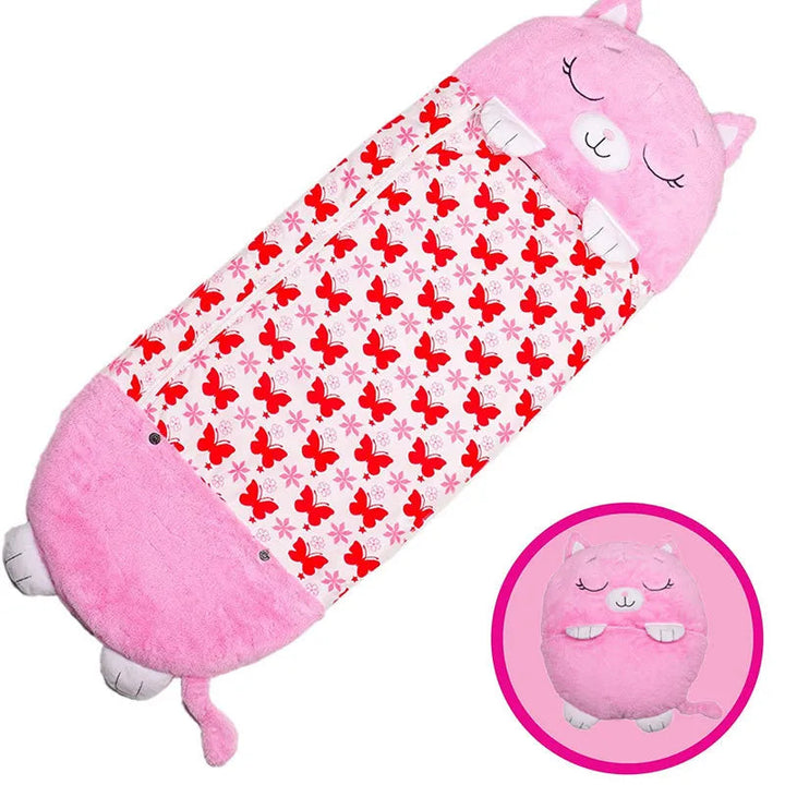 Kinderschlafsack in Tierform, leicht faltbar, ideal für Spiel und Schlaf im Kinderzimmer.