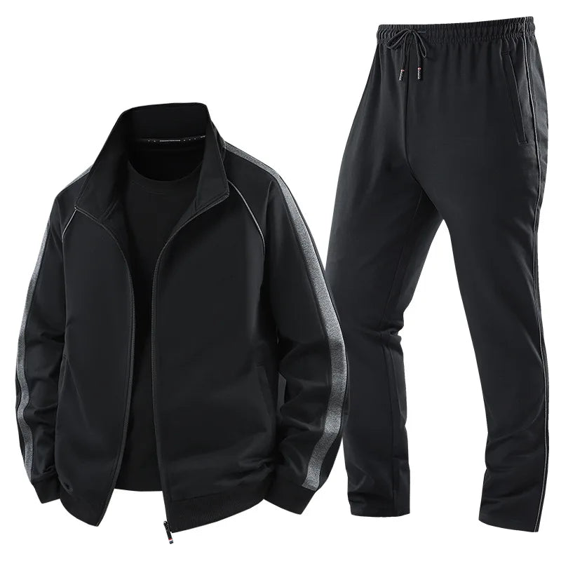 Atmungsaktives, bequemes Herren Sportbekleidung Set, locker geschnittener Zweiteiler für Freizeit und Training.