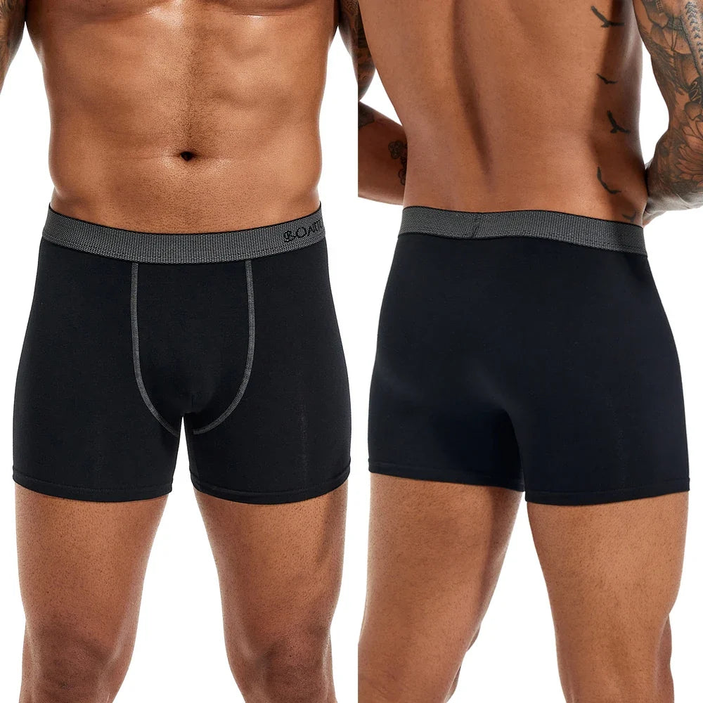 Bequeme Herren Boxer Shorts im 5er Pack, ideale Unterwäsche für Alltag & Sport, atmungsaktiv.