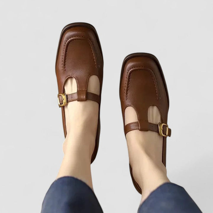 Orthopädische Damen Mary-Jane Sandalen mit Fußgewölbestütze und verstellbarem Riemen für hohen Gehkomfort.