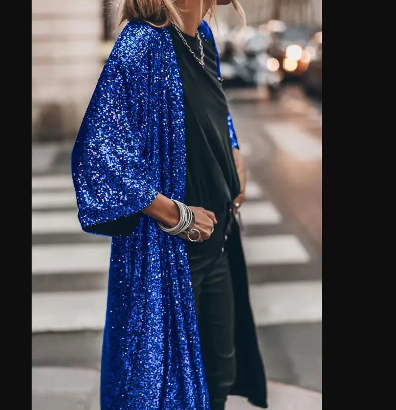 Vielseitiger Damen-Abendmantel mit Gürtel & Taschen, ideal für Herbst. Eleganter Look für Business/Freizeit.