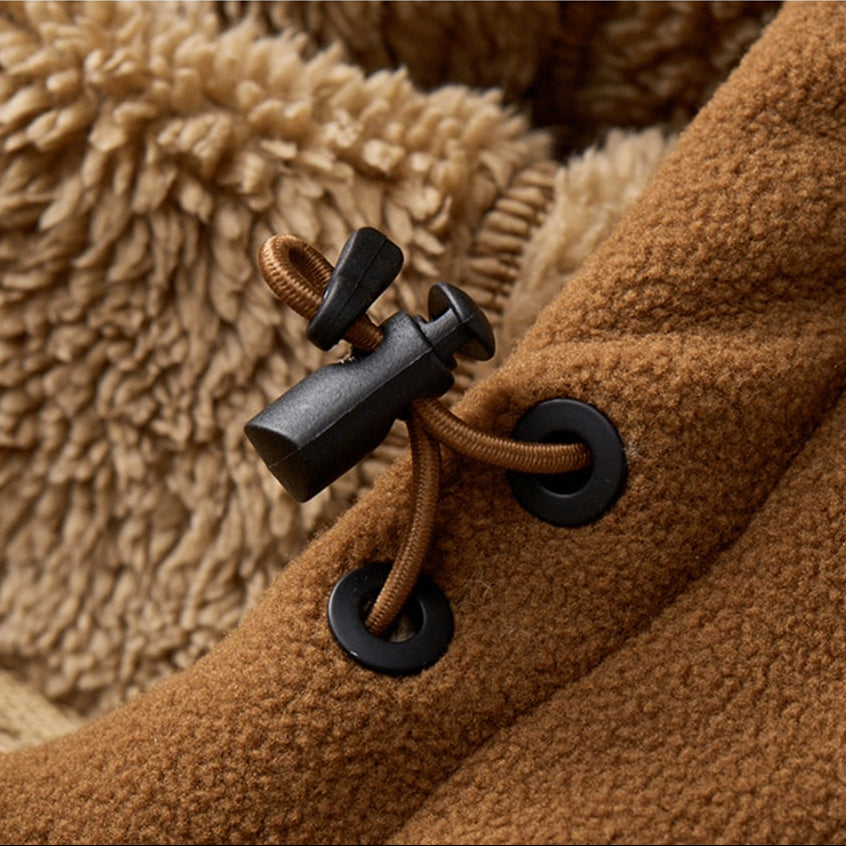 Herren Freizeit-Fleecejacke, warm & bequem, mit Kapuze, für Herbst & Winter.