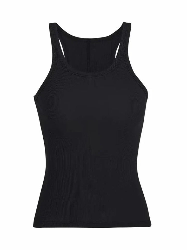 Stylisches Damen Tanktop, ärmellos, Vintage 90er-Look, erhältlich in Grün, Schwarz, Weiß.