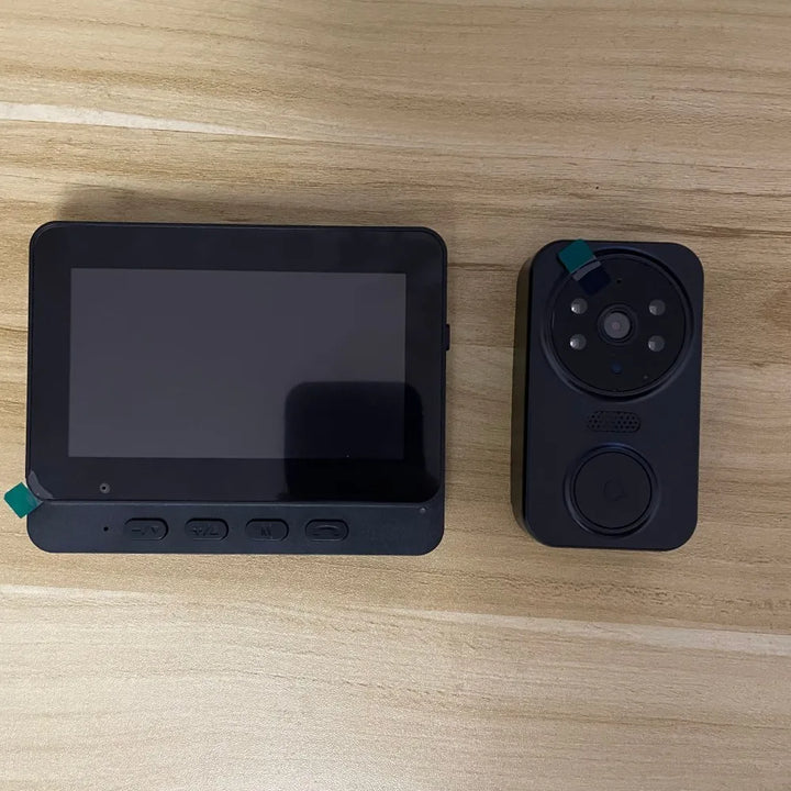 Video-Türklingel mit 4,3" HD-Display & Nachtsicht für klare Bilder. Ideal für kabellose Türüberwachung.
