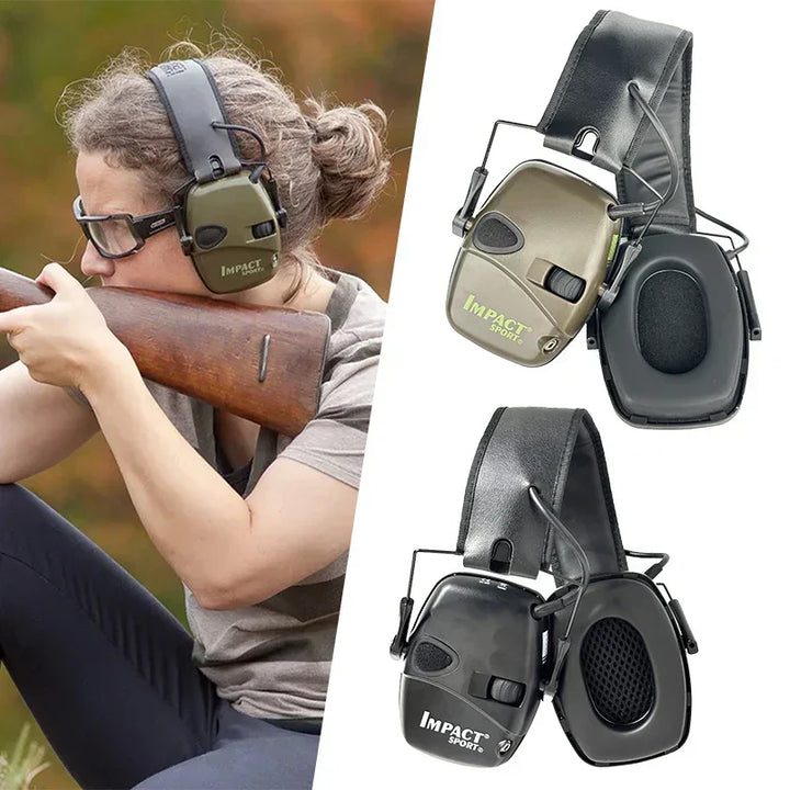 Taktischer Gehörschutz mit aktiver Lärmdämpfung für optimalen Ohrenschutz bei Schiesssport & Jagd.