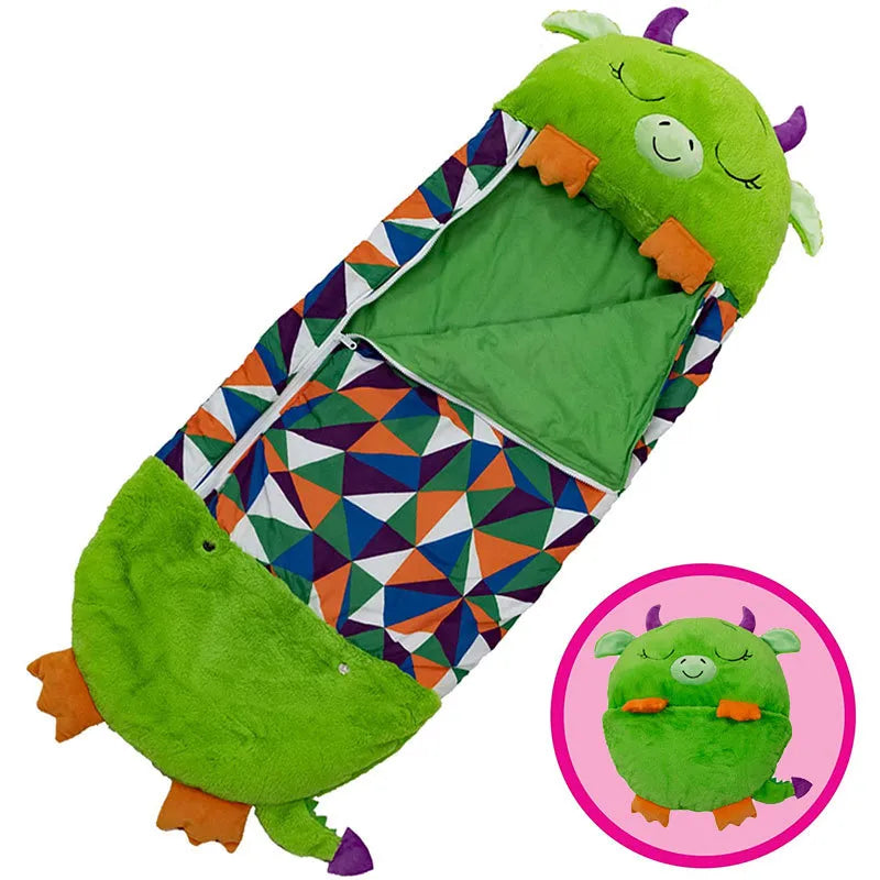 Süßer Tier-Schlafsack, faltbar und weich, perfekt als Kuschelsack und Schlafmatte für Kinder.