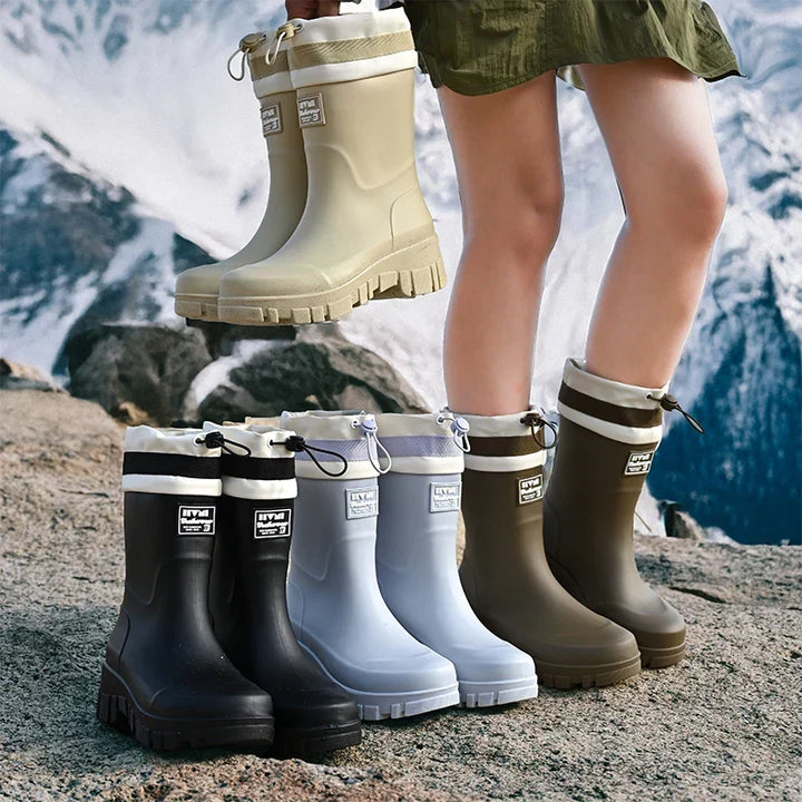 Retro Damenstiefel Arlena, Gummistiefel wasserdicht & rutschfest, ideal für Regen & Outdoor.