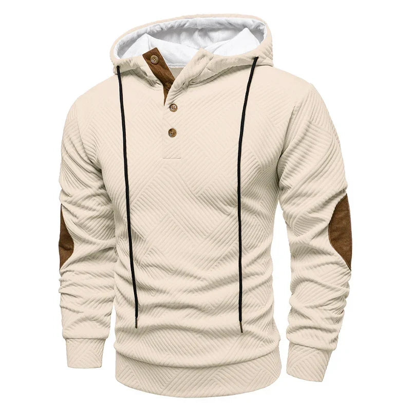 Weicher Herren Kapuzenpullover. Lässiger Männerpullover, komfortabel und warm, perfekt für kühle Herbsttage und Winter.