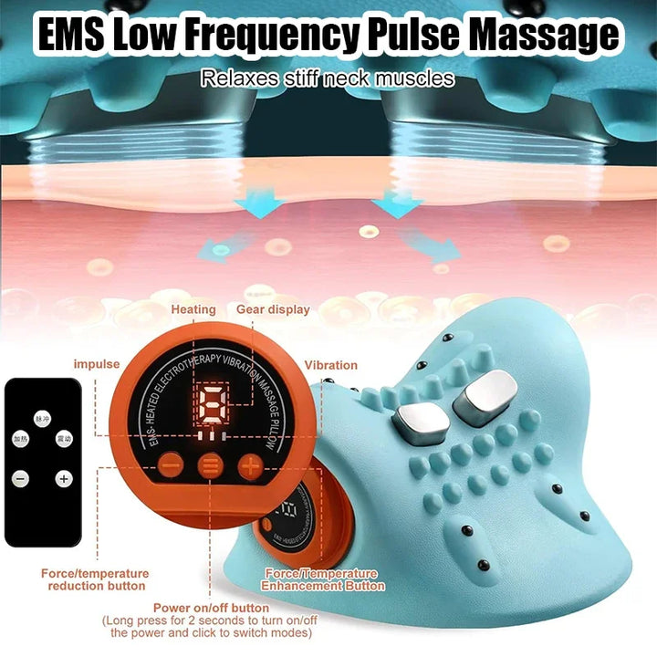 Nackenmassage elektrisch mit Vibration & Akupressur; reduziert Verspannungen in Nacken & Schultern.