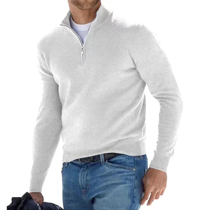 Lässiger und eleganter Herren Half-Zip Strickpullover. Vielseitig kombinierbar für Freizeit und Büro.