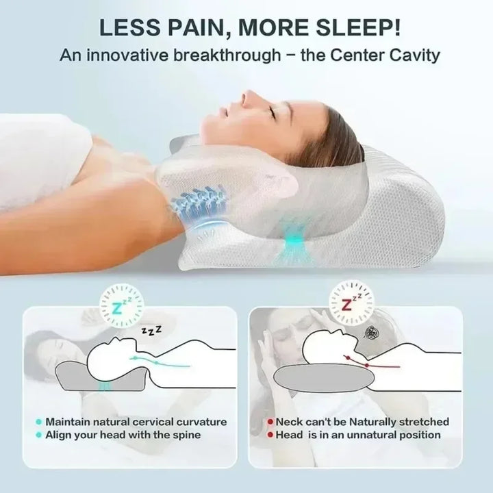 Komfortkissen in Schmetterlingsform, orthopädisch, aus Memory-Schaum, Nackenstütze und Schlafhilfe für Erwachsene.