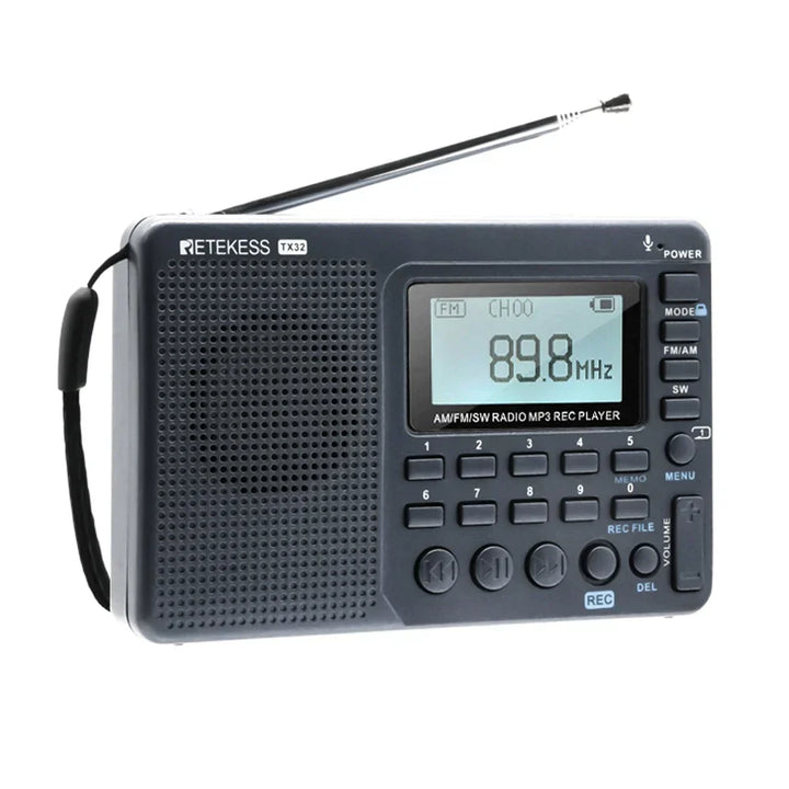 Kompaktes Multiband-Radio mit FM/AM/SW für unterwegs. Tragbares Gerät, ideal für Camping, Reise & Outdoor.