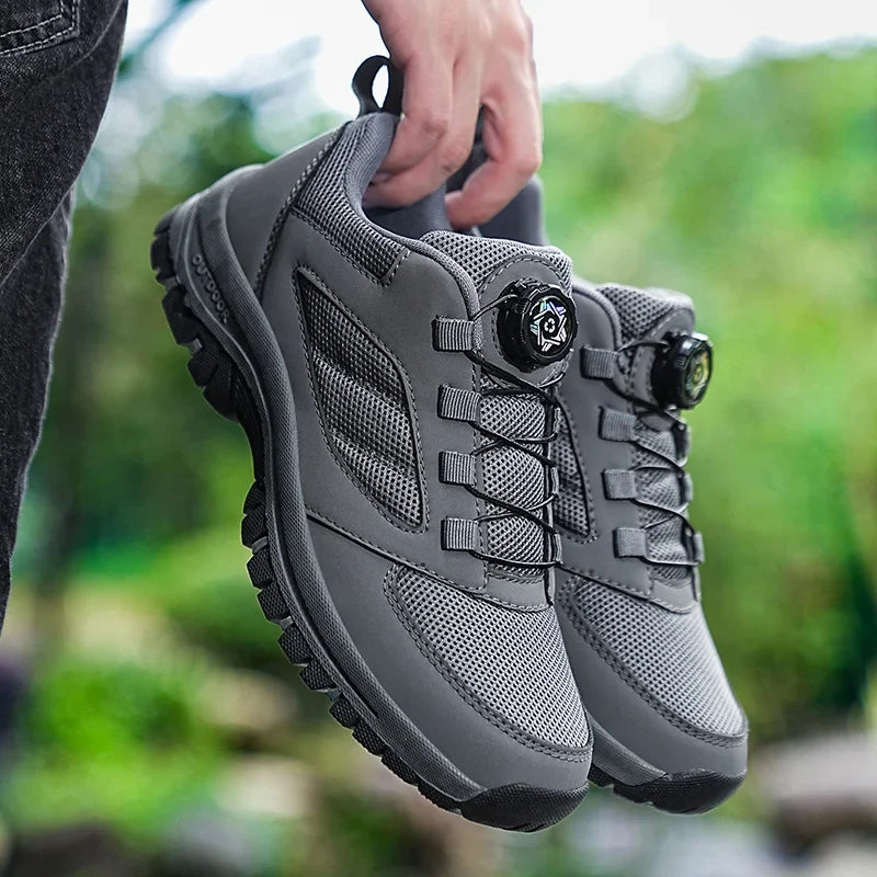 Herren Outdoor Wanderschuhe, rutschfest & bequem, mit Drehverschluss für Trekking & Hiking im Frühling & Herbst.