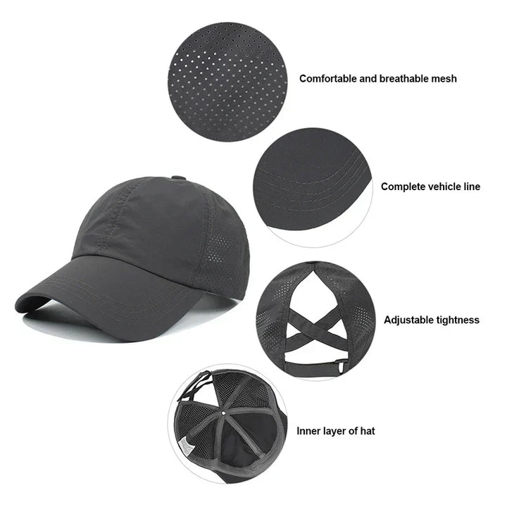 Atmungsaktive Laufcap aus Mesh-Gewebe, Unisex Design, verstellbar für besten Komfort beim Joggen & Training.